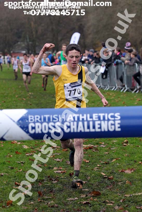 Mens under-17s, 2019 European Cross Country Trials and British Cross Challenge, Sefton Park, Liverpool.  Photo: David T. Hewitson/Sports for All Pics